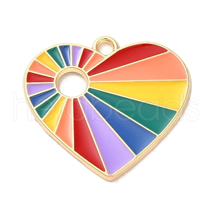Rainbow Color Alloy Enamel Pendants ENAM-R147-07G-1