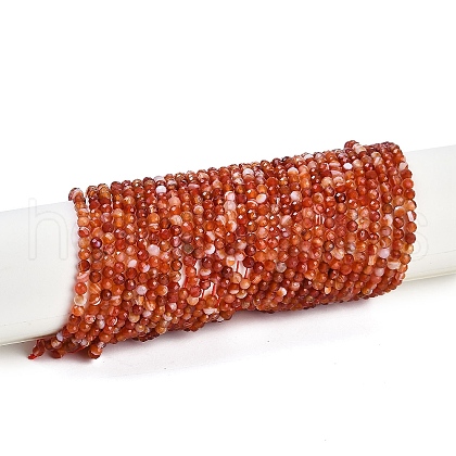 Natural Banded Agate Beads Strands G-P553-G09-02-1