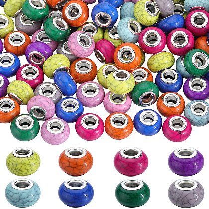 SOFPLATE 120Pcs Resin European Beads FIND-SP0002-05B-1