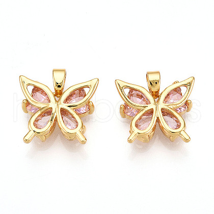 Brass Micro Pave Cubic Zirconia Charms KK-N254-226G-1