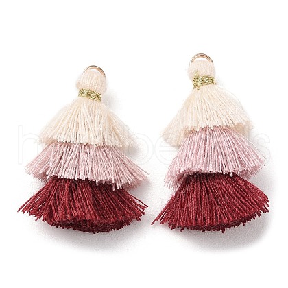 Polycotton Tassel Pendant Decorations GLAA-K060-07KCG-02-1