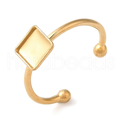 Ion Plating(IP) 304 Stainless Steel Open Cuff Ring Components STAS-I306-03G-1