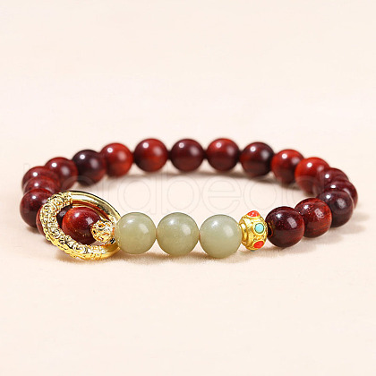 Wood Beads Stretch Bracelets WG92C20-04-1