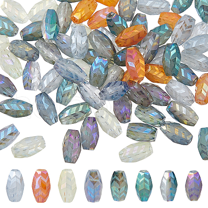 Hobbspring 80Pcs 8 Colors Transparent Electroplate Glass Beads EGLA-HS0001-03-1