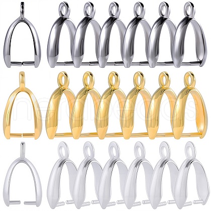 SUNNYCLUE 120Pcs 3 Colors Grade AA Brass Ice Pick Pinch Bails for Pendant Making KK-SC0005-19-1