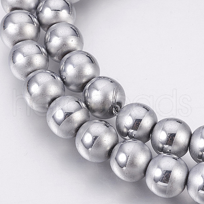 Electroplate Non-Magnetic Synthetic Hematite Beads Strands G-F585-C05-8mm-1