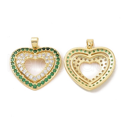 Brass Micro Pave Cubic Zirconia Pendants KK-B070-01G-1