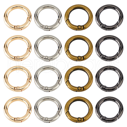 Hobbspring 24Pcs 4 Colors Alloy Spring Gate Rings FIND-HS0001-26C-1