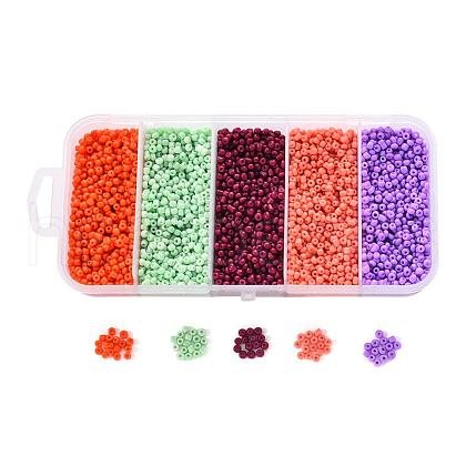 90G 5 Colors 12/0 Baking Paint Glass Seed Beads SEED-YW0001-14B-1