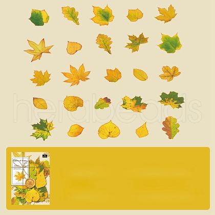 50Pcs Maple Leaf Theme Paper Stickers STIC-P017-C02-1