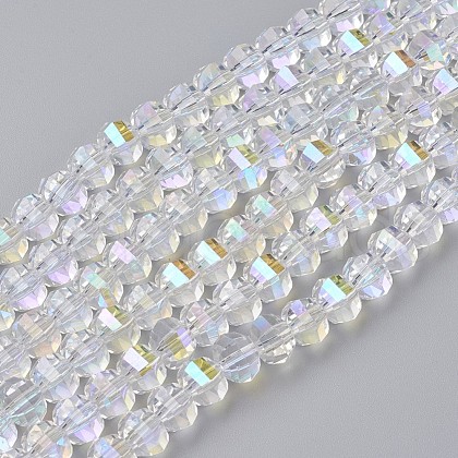 Electroplate Glass Beads Strands EGLA-L012-A-AB01-1