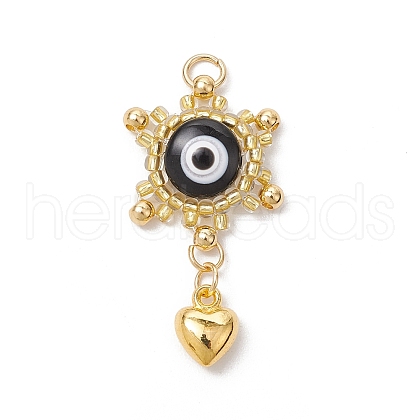 Glass Seed Beaded Eye Pendants PALLOY-MZ00634-1