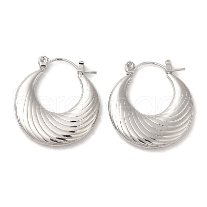 Non-Tarnish 304 Stainless Steel Thick Hoop Earrings EJEW-Z022-08P-1