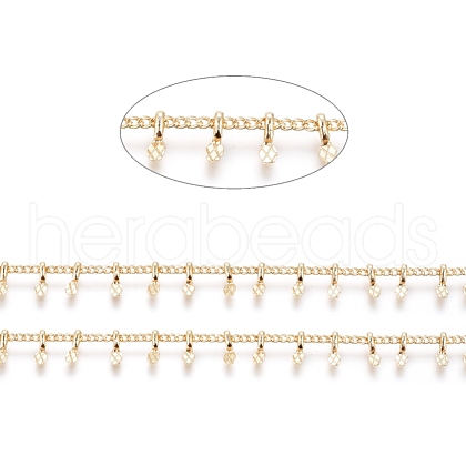 Brass Handmade Curb Chains CHC-G006-12G-1