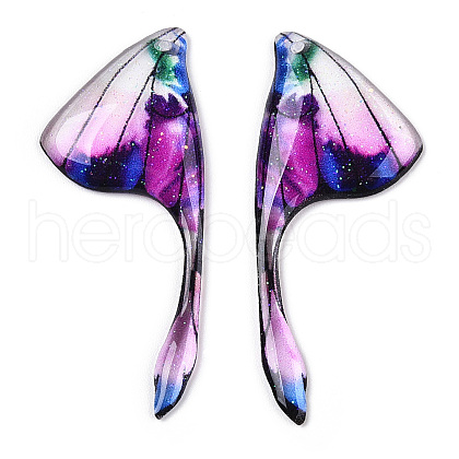 Epoxy Resin Wing Pendants RESI-TAC0021-96B-1