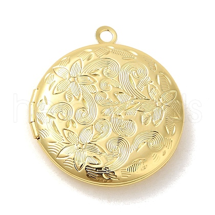 Rack Plating Brass Locket Pendants X-KK-K277-06G-1
