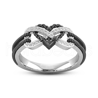 Heart & Infinity Alloy with Crystal Rhinestone Finger Rings for Women FS-WG07318-07-1