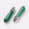 Synthetic Malachite Pointed Pendants G-P309-10-2