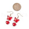 Butterfly with Heart Acrylic Dangle Earrings EJEW-JE06377-3