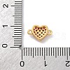 Brass Micro Pave Magenta Cubic Zirconia Heart Connector Charms KK-F894-04G-3