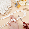 Pom Pom Ball Nylon Trim Ribbon OCOR-WH0078-207-3
