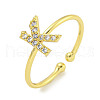 Rack Plating Brass Open Cuff Rings for Women RJEW-F162-02G-K-1
