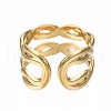 304 Stainless Steel Twist Wrap Open Cuff Ring RJEW-T023-06G-2