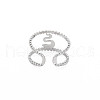 Non-Tarnish 304 Stainless Steel Snake Wide Open Cuff Ring for Women RJEW-S405-239P-2