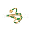 304 Stainless Steel Open Cuff Enamel Rings for Women RJEW-M020-04G-02-2