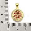 Rack Plating Brass Micro Pave Cubic Zirconia Pendants KK-B091-22G-05-3