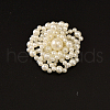 Flower Plastic Imitation Pearl Bead Appliques WG82391-03-1