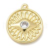Rack Plating Brass Micro Pave Cubic Zirconia Pendants KK-L224-062G-01-1