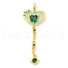 Heart Real 18K Gold Plated Rack Plating Brass Micro Pave Cubic Zirconia Pendants KK-S396-09D-1