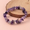 Chip Natural Amethyst Beaded Stretch Bracelets BJEW-JB02148-04-1