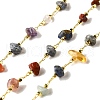 Handmade Natural & Synthetic Mixed Stone Chip Beaded Chains CHC-F020-10G-04-1