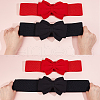CRASPIRE 2Pcs 2 Colors Cloth Bowknot Sash Tie Elastic Chain Belt AJEW-CP0008-11-3