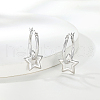 S925 Sterling Silver Star Hoop Earrings OH2589-4