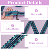 5 Yards Polyester Striped Jacquard Ribbon OCOR-WH0078-287C-4