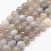 Natural Striped Agate/Banded Agate Bead Strands G-K155-D-8mm-02-1