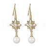 Brass Micro Pave Clear Cubic Zirconia Dangle Stud Earrings EJEW-F362-08G-4