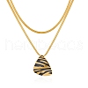 2Pcs Triangle Leopard Print 304 Stainless Steel Pendant Necklace FS-WGB4C4F-01-2