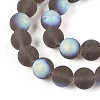 Frosted Transparent Glass Beads Strands GLAA-T032-T10mm-MBB02-3