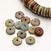 Flat Round/Disc Synthetic Aqua Terra Jasper Beads Strands G-N0160-01-3x10-2