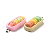 Oval Imitation Food Opaque Resin Pendants RESI-G043-C04-4