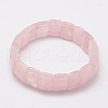 Faceted Natural Rose Quartz Beads Stretch Bracelets BJEW-E289-C08-2