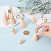 Fingerinspire 10Pcs 5 Style Wooden Ring Displays RDIS-FG0001-18-3