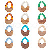 Transparent and Opaque Resin & Walnut Wood Pendants RESI-SZ0001-05-1