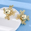 Woven Rhombus with Round Brass Stud Earrings EJEW-R025-02G-3
