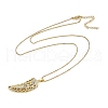 Brass Micro Pave Clear Cubic Zirconia Pendant Box Chain Necklaces for Women NJEW-U015-08G-02-2