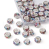 50Pcs Polymer Clay Rhinestone European Large Hole Beads FPDL-YW0001-02-2